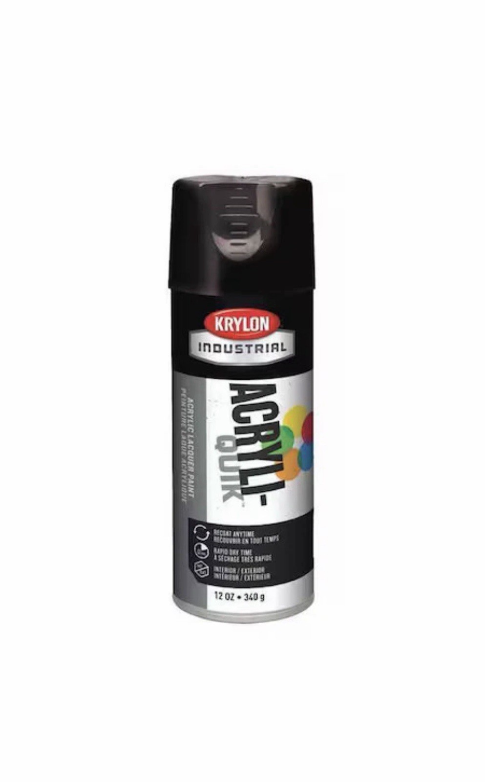 Krylon Industrial K01601a07 Spray Paint, Black, Gloss, 6 Pack