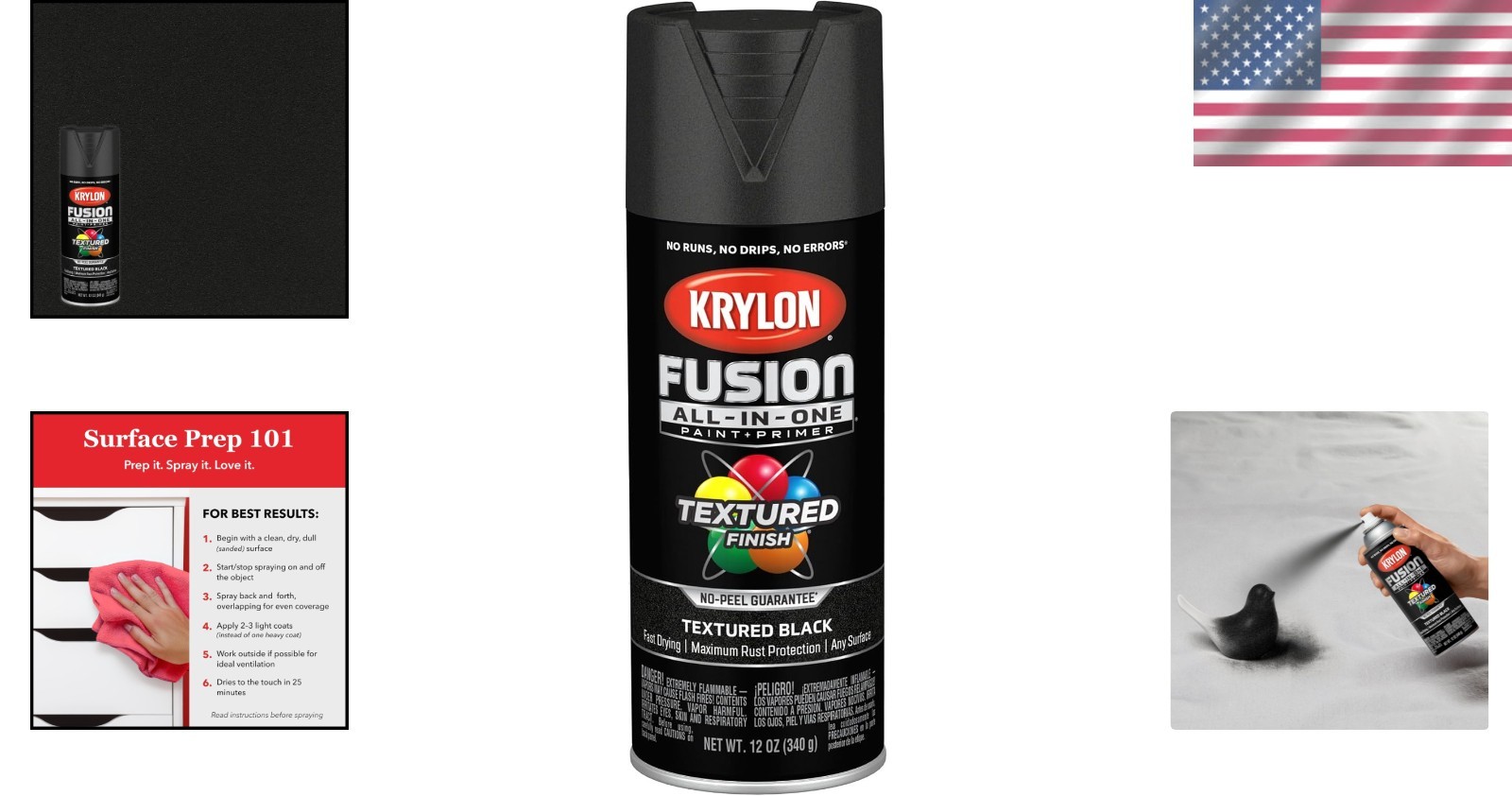 Textured Black Spray Paint, 12 oz – Fast-Drying, Rust Resistant for All Surfaces