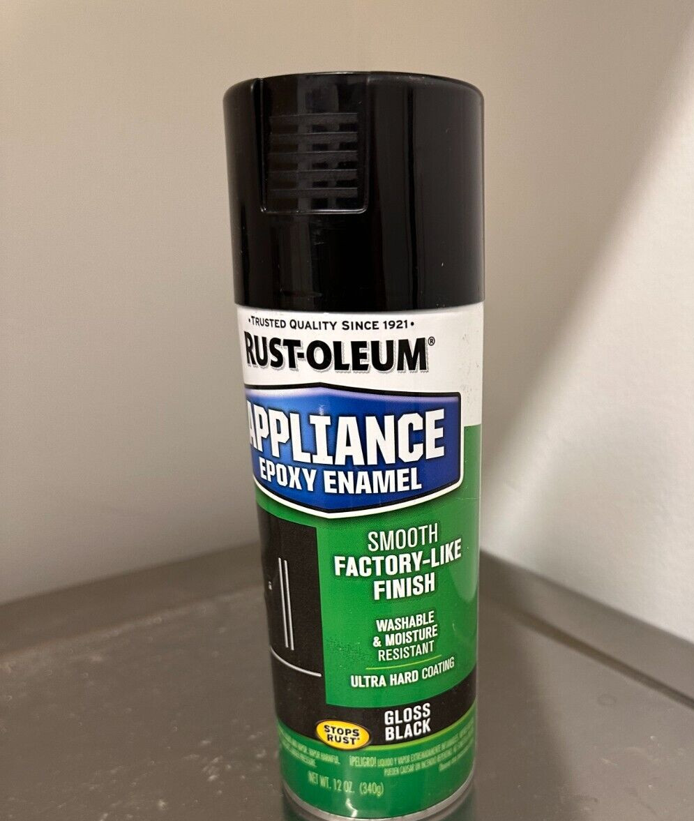 Black, Rust-Oleum Specialty Gloss Appliance Epoxy Spray Paint, 12 oz NEW