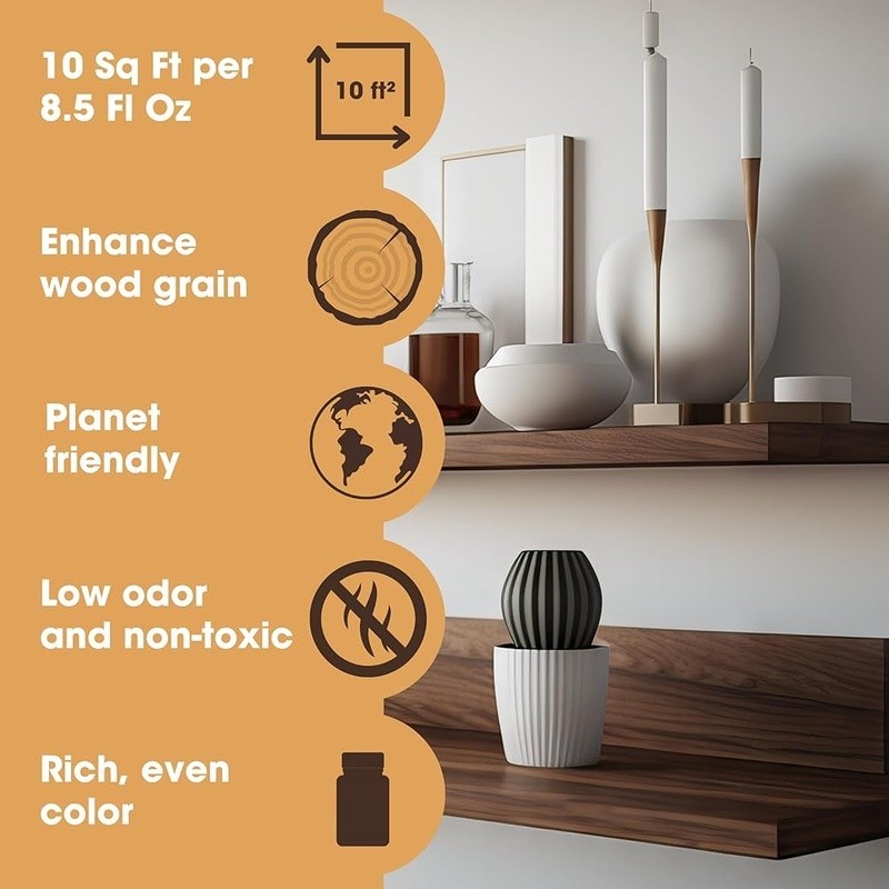 Water Based Wood Stain Indoor Outdoor Fast Drying Non Toxic Easy Clean Up New