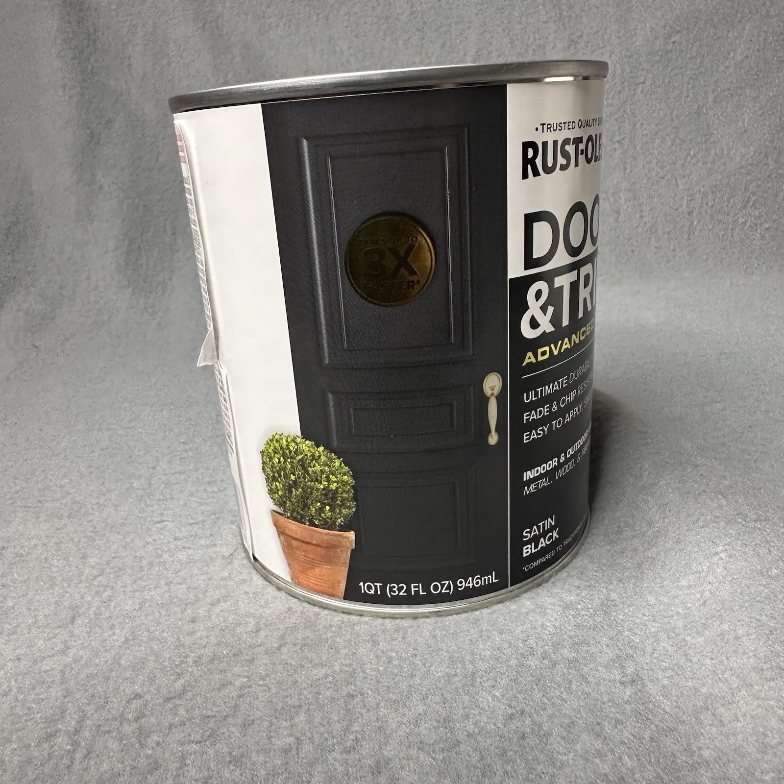 Rust-Oleum 369383 Door & Trim Advanced Dry Satin Black 1 quart