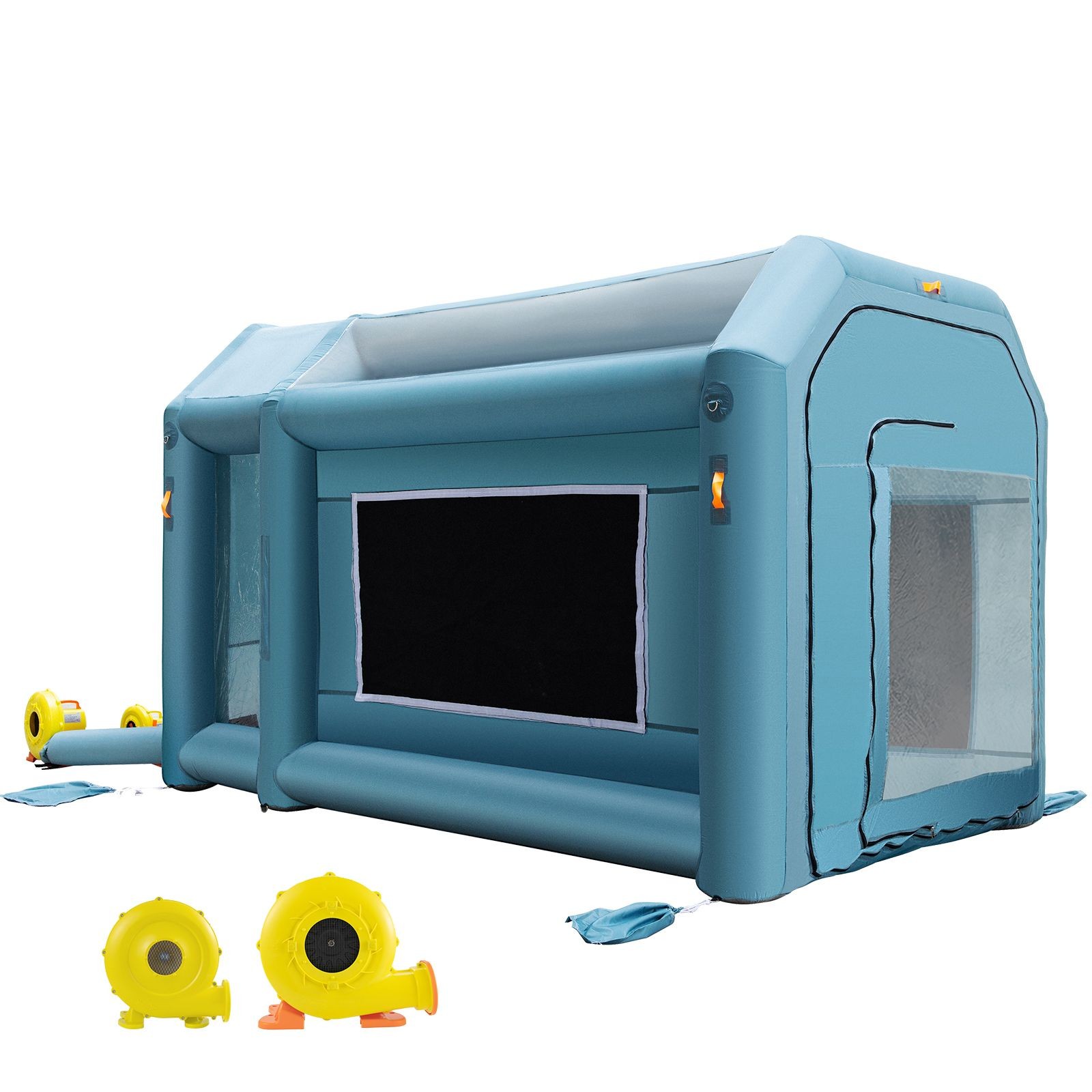 Portable Inflatable Paint Booth, 13x8x8ft Spray Tent with Air Filter & 2 Blowers