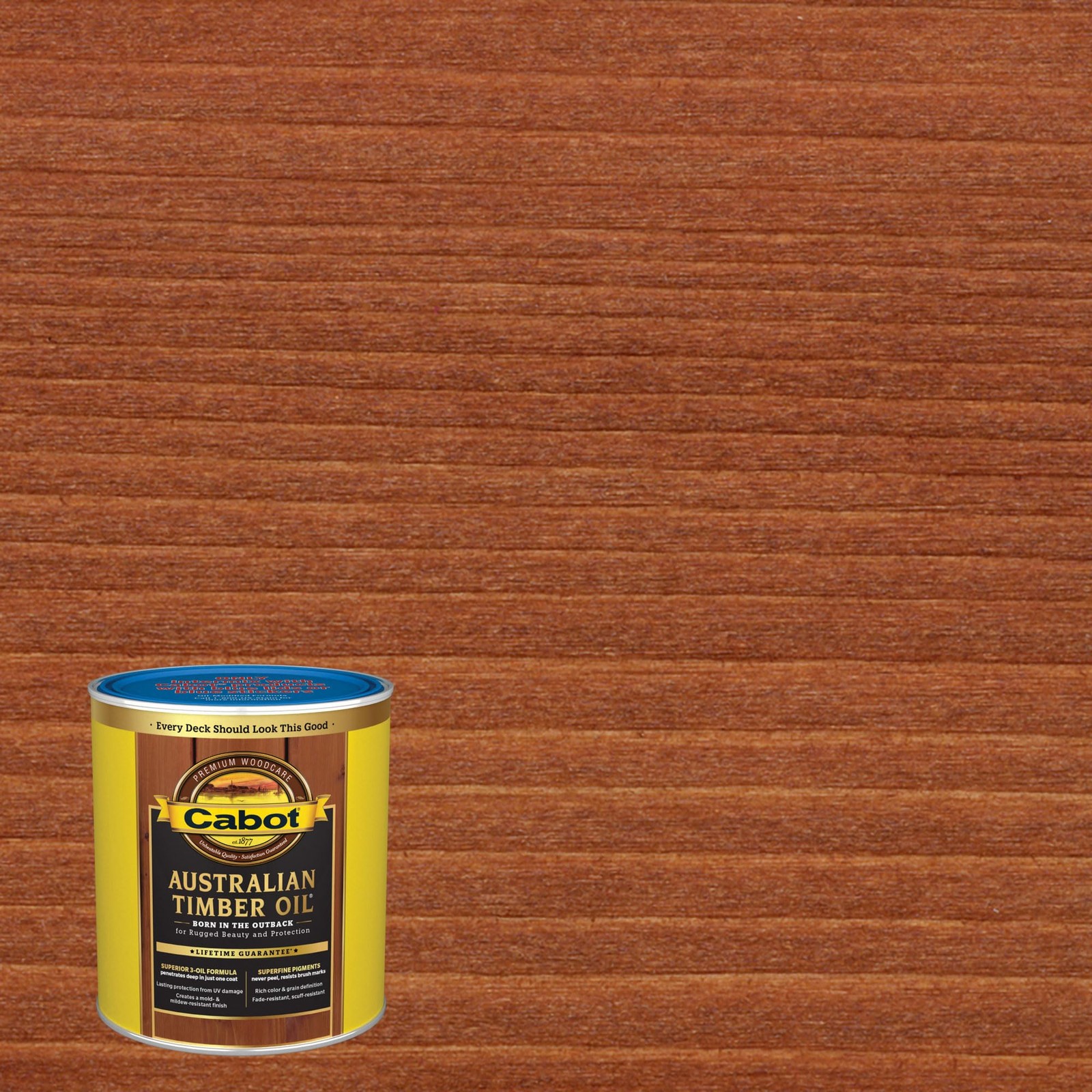 Cabot 140.0019460.005 Australian Quart, Water Reducible Stain Jarrah Brown