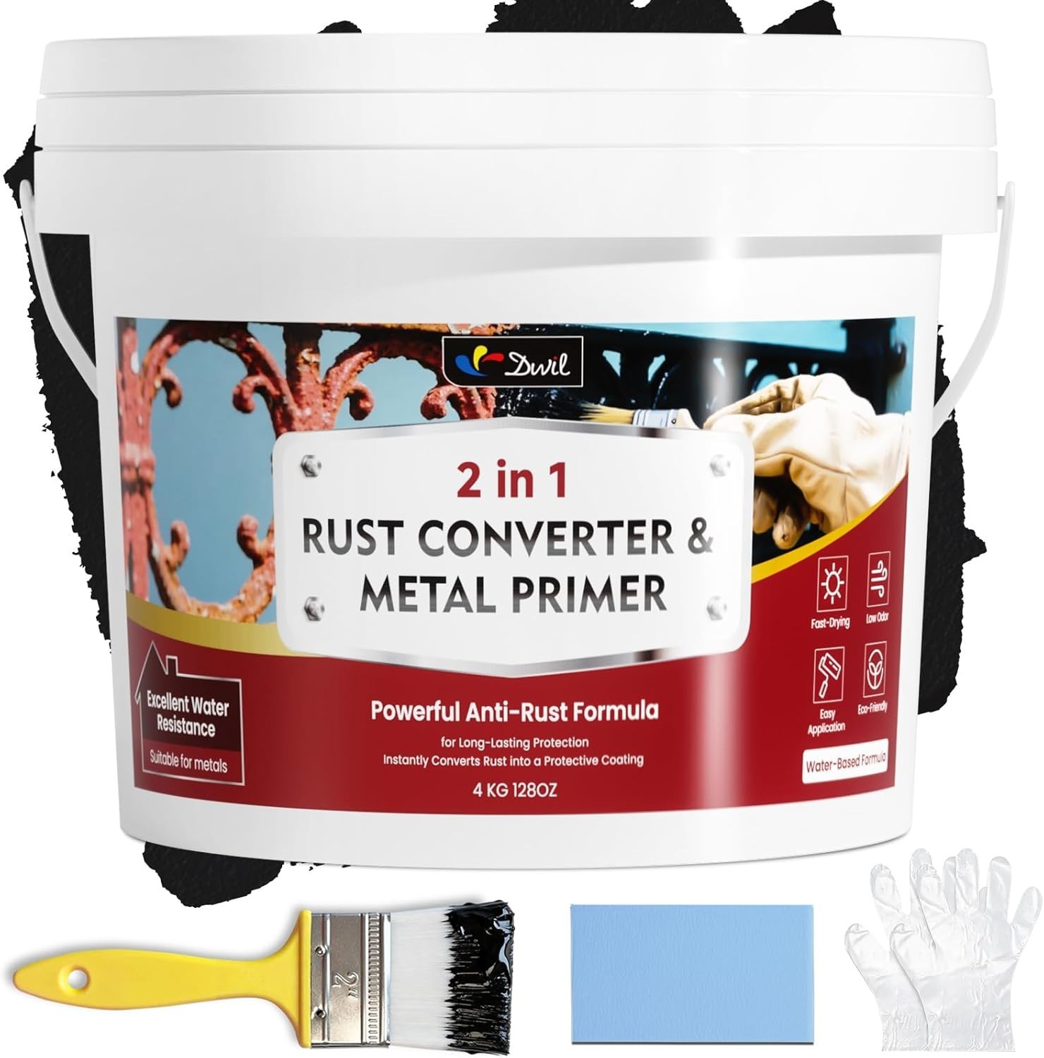 Rust Prevention Paint for Metal Surfaces – Easy Application, 1 Gal Black