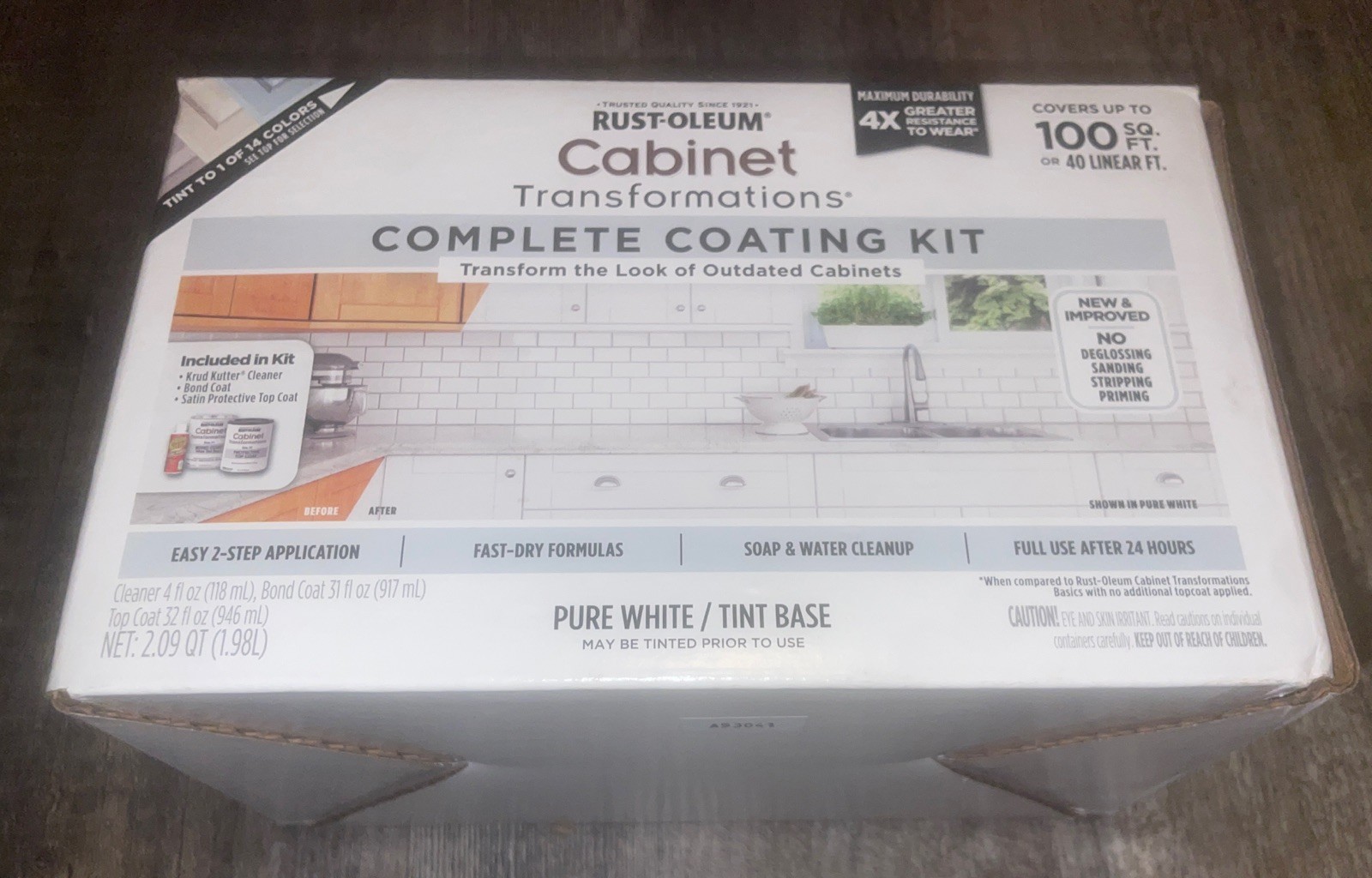 New Rust-Oleum Cabinet Transformation Complete Coating Kit Pure White Tint Base
