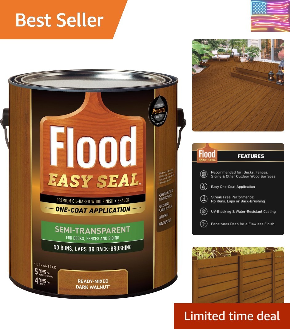 Easy Seal 1-Gallon Dark Walnut Semi-Transparent Exterior Wood Finish