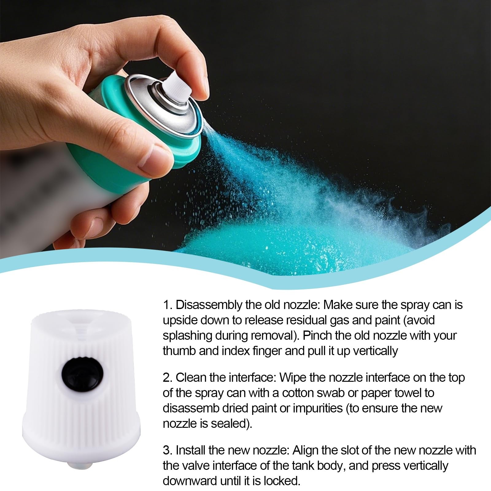 60pcs Spray Paint Caps, Universal Spray Can Shaker Nozzle Fast Coloring Spout…
