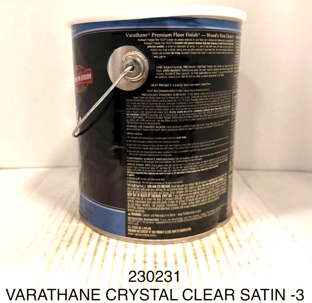 Varathane 230231 Crystal Clear Floor Finish gal DENTED CAN