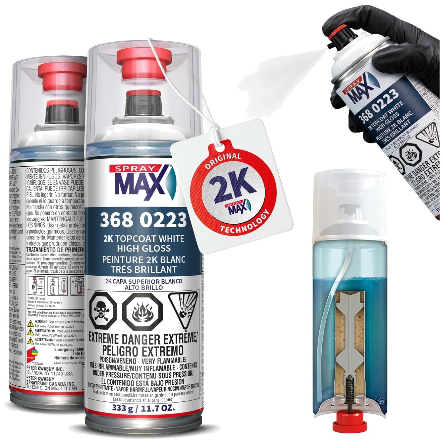 Professional 2K White Spray Paint | Durable Finish | 11.7 oz