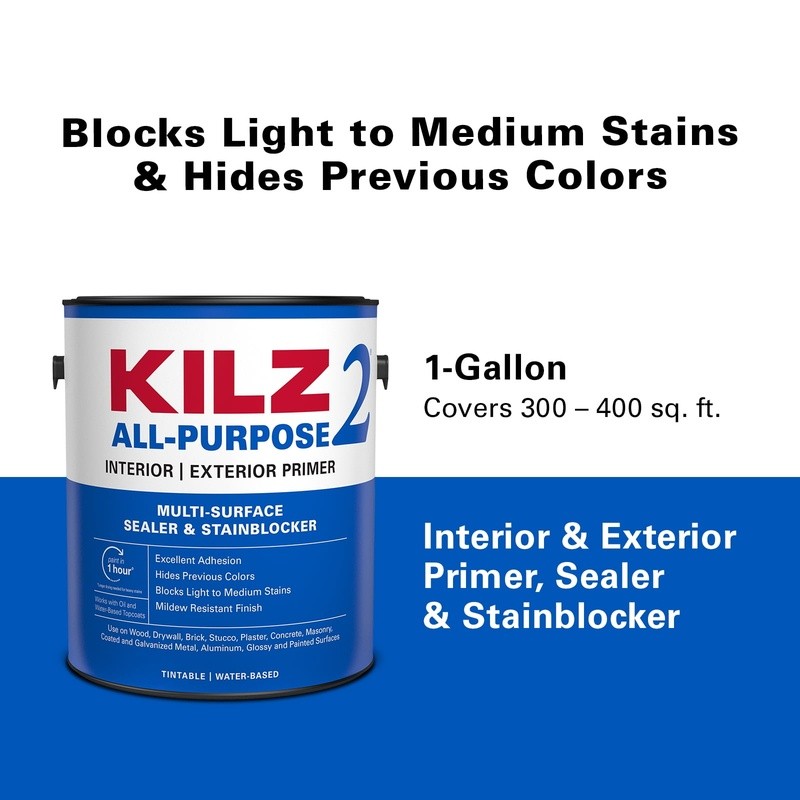 Fast Drying All Purpose Primer Stain Blocking Low Odor Interior Exterior Use