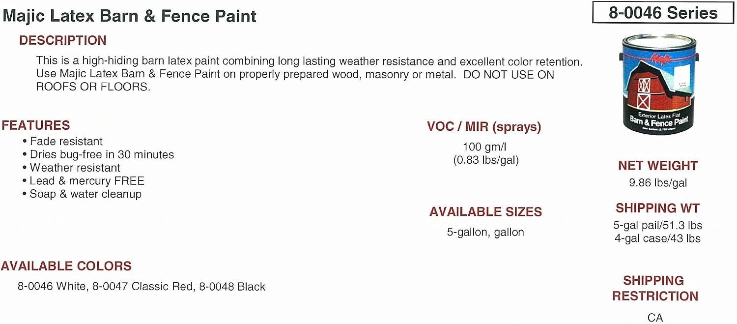 Paints Latex Flat Barn & Fence Paint, 1-Gallon, Black