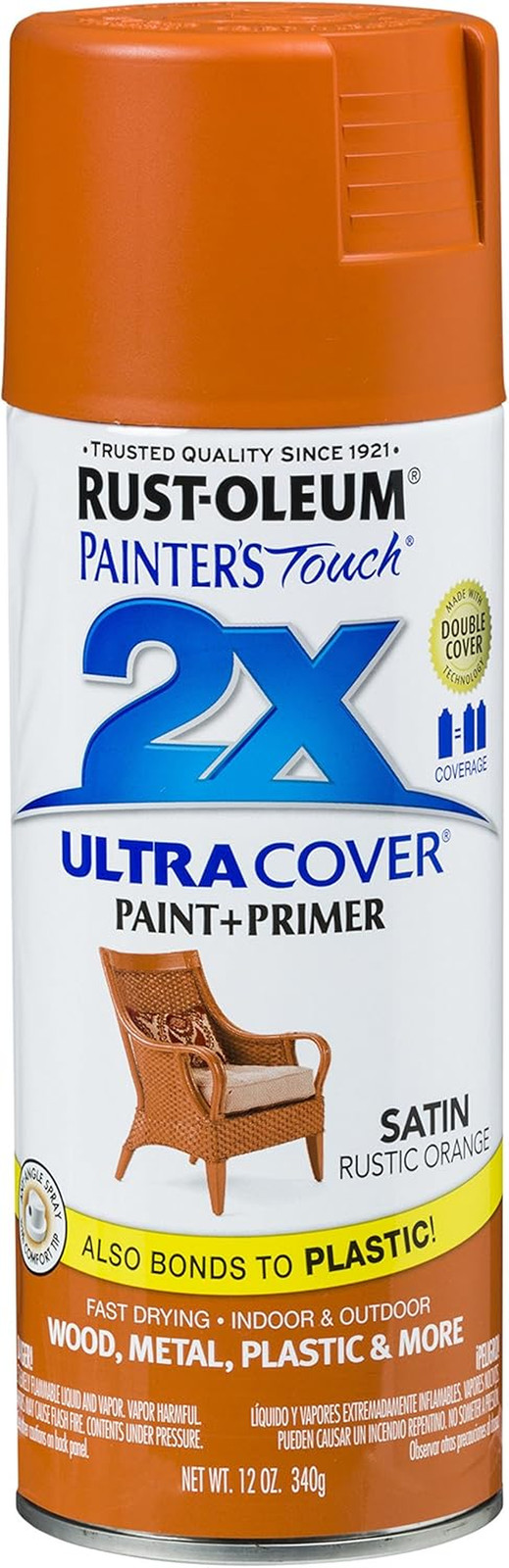 Pintura en aerosol Painter s Touch 2X Ultra Cover 12 oz color naranja rustico sa