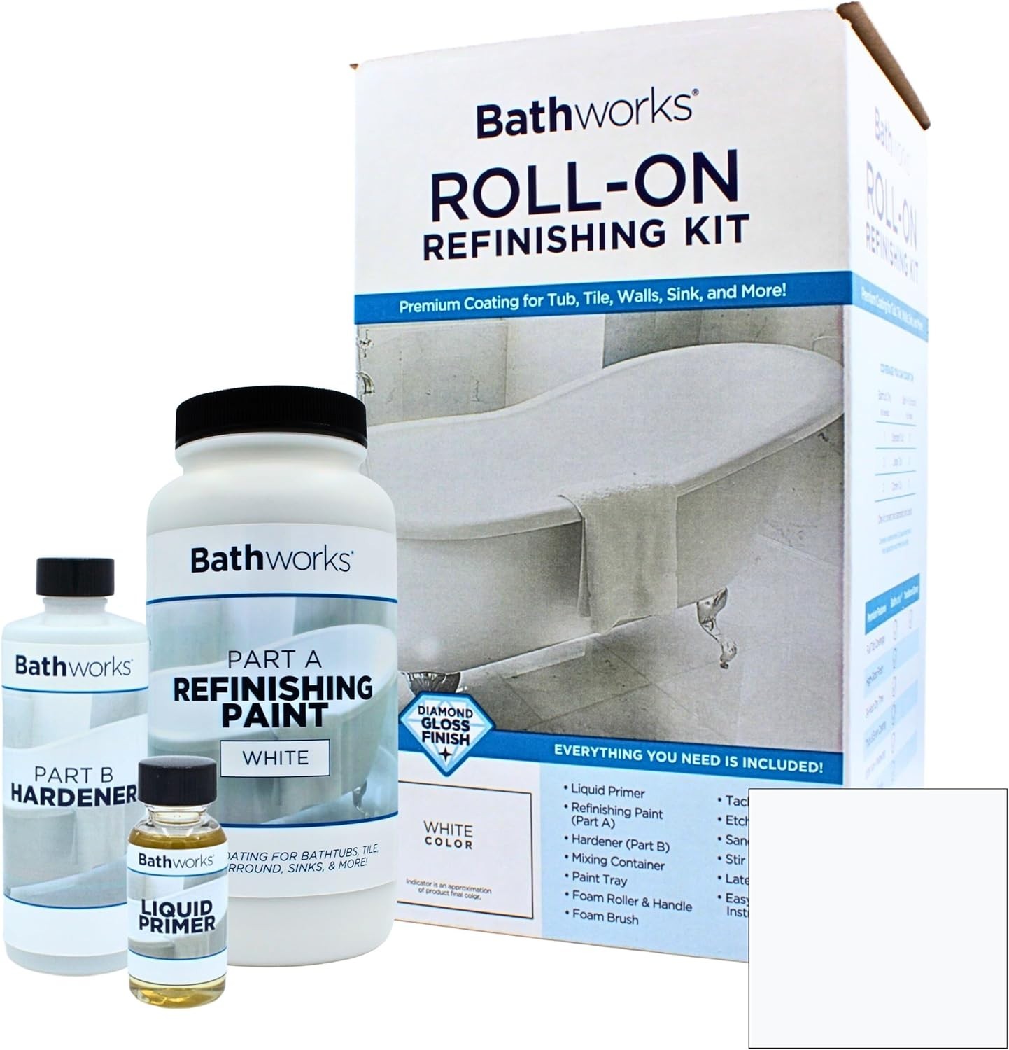Roll-On Refinishing Kit – 22 fl oz, High Gloss White, Professional-Grade DIY …