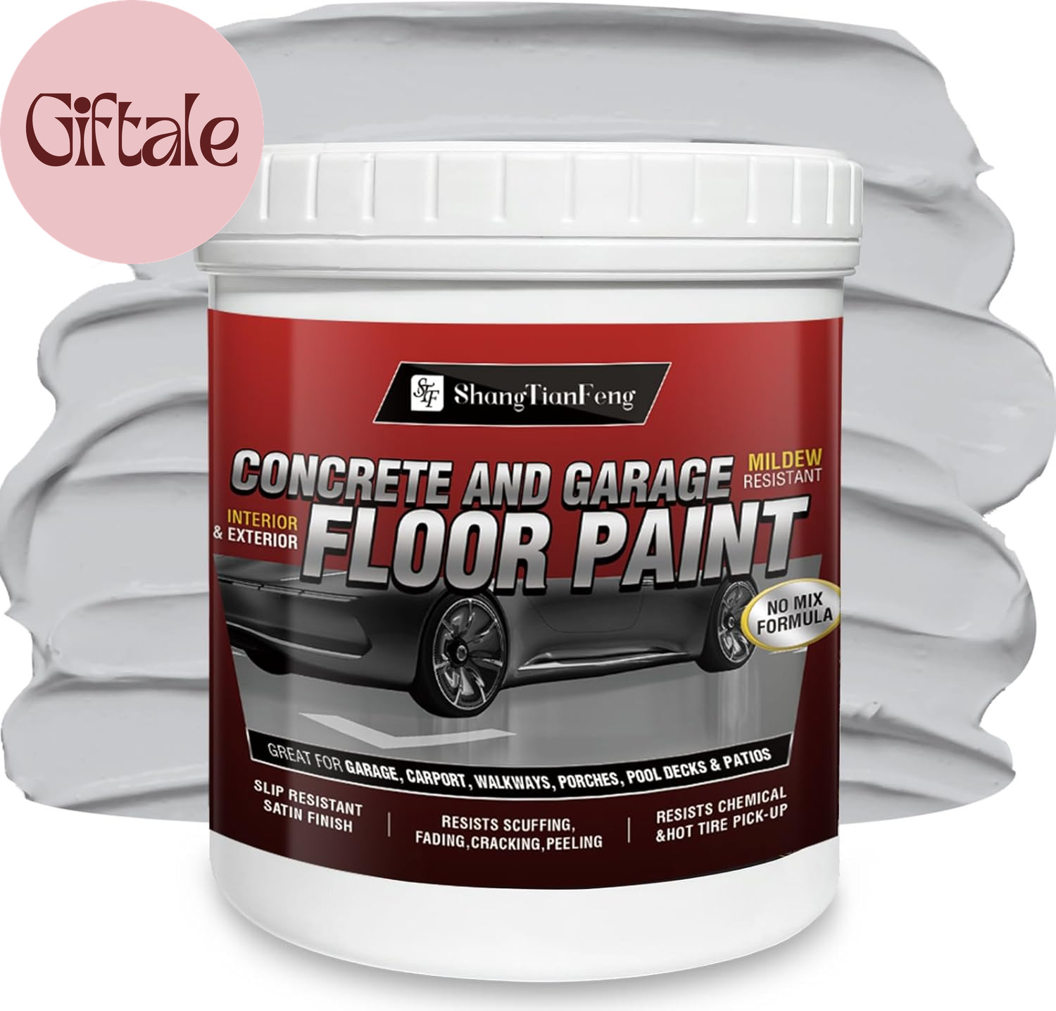 Professional Floor Paint Kit (1 Gallon) – Sea Gray Acrylic Concrete Coating for