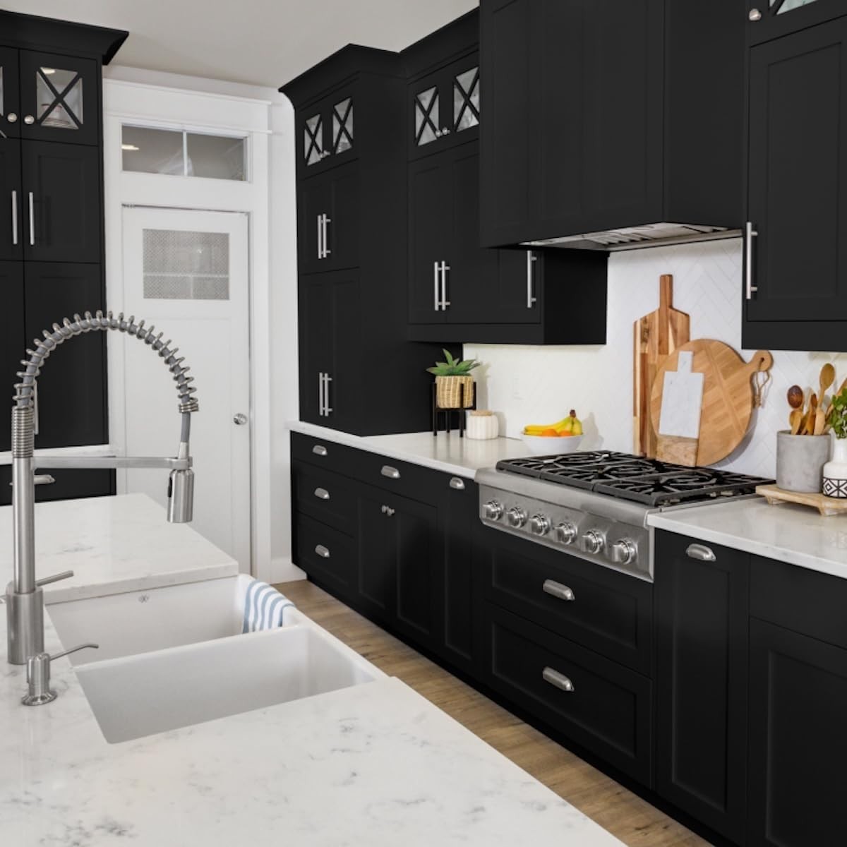 All-Inclusive Cabinet Makeover Kit: Black Deco, 100 Sq Ft, 1-Day Transform