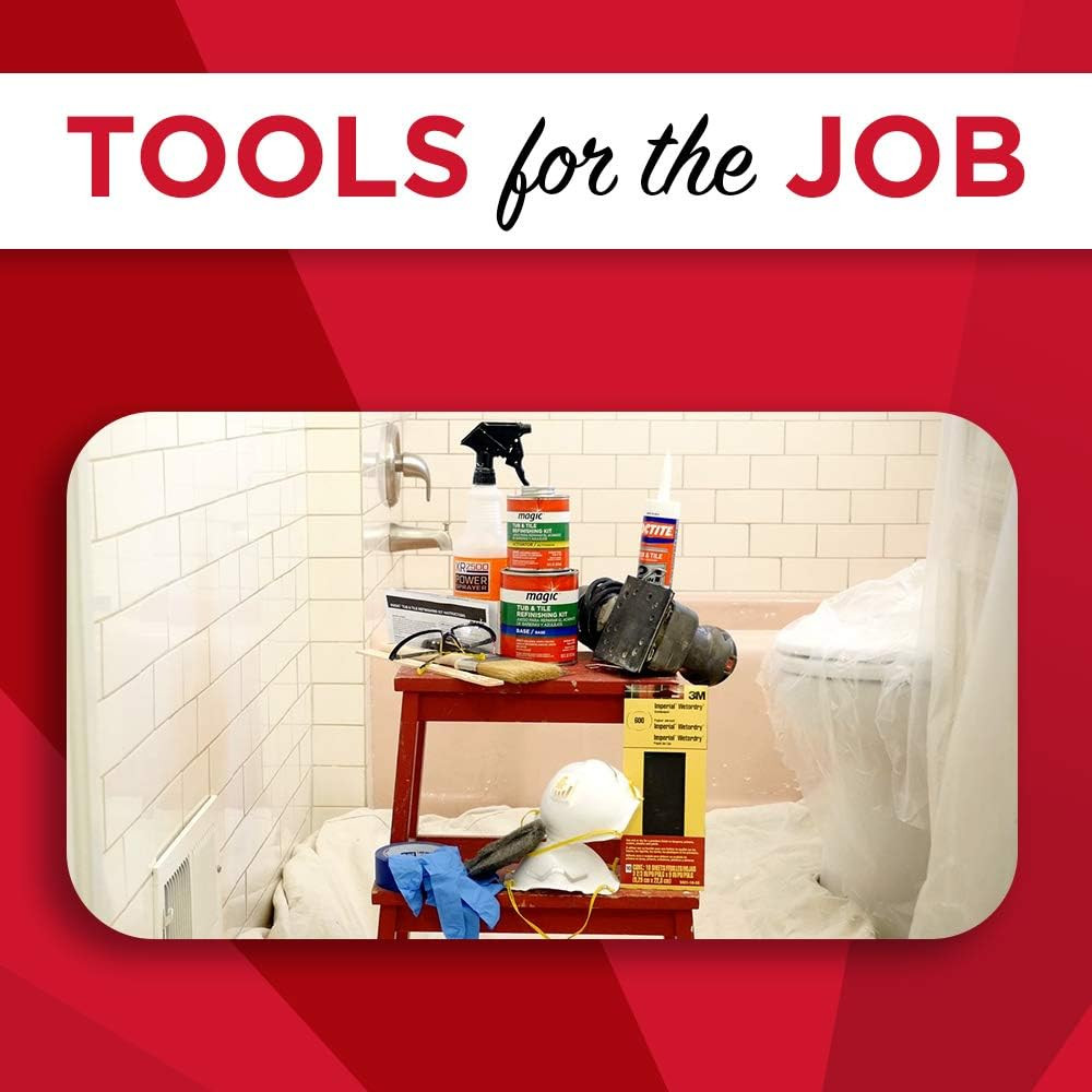 3124 Tub and Tile Refinishing Kit – Bright White – Paint on – Works on Ceramic P