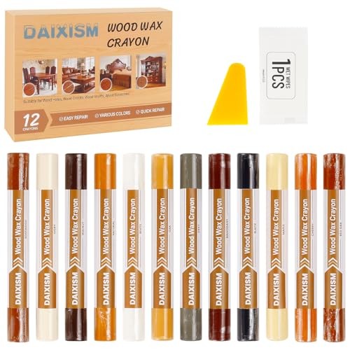 DAIXISM Wood Filler Sticks,12colors Wood Wax Crayons for Scratches, Scuffs,