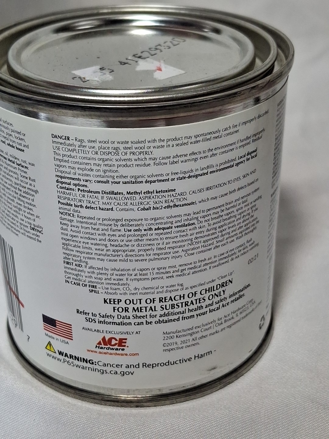 ACE RUST STOP Protective Enamel Paint Stops Rust, 8-Oz, Regal RED Oil-Based