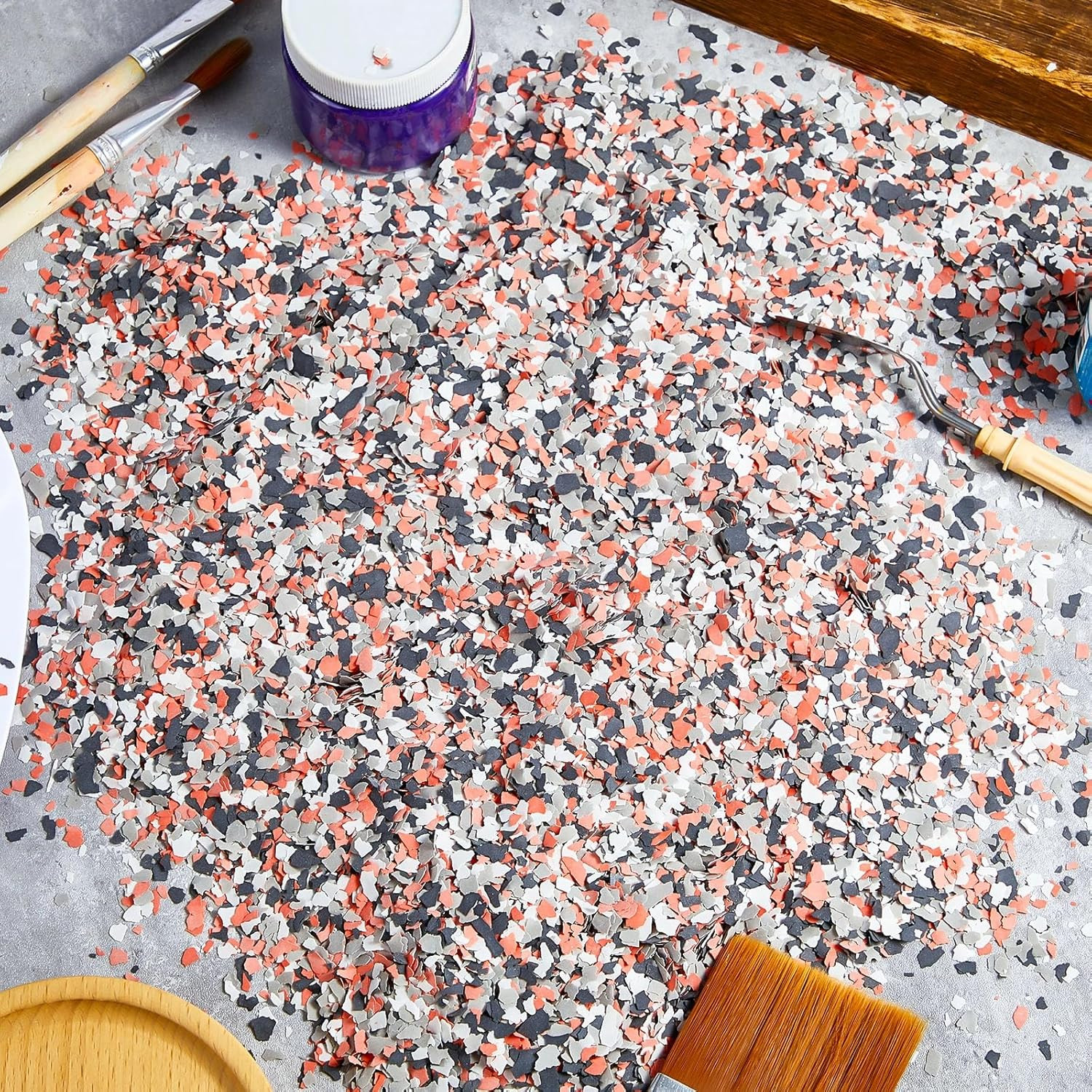 700 G/ 1.54 Lb Blend Decorative Color Chips Concrete Floor Coatings Paint Flakes