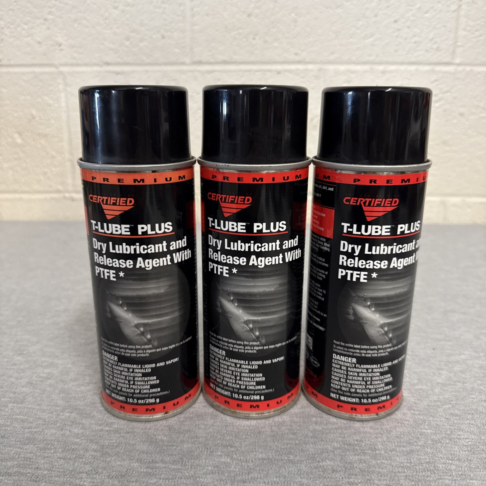 Certified T-Lube Aerosol Dry Lubricant & Release Agent w/ PTFE (3-Pack)