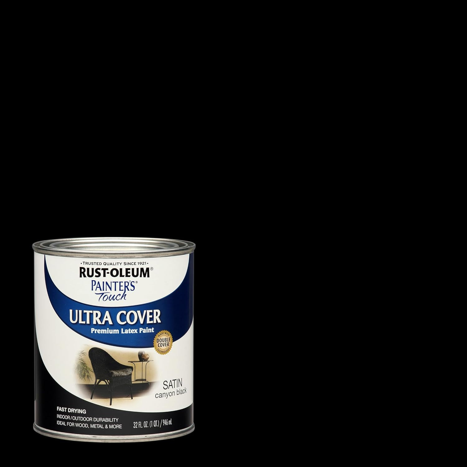 Rust-Oleum 1 Qt 267332 Canyon Black Painters Touch 2X Ultra Cover Premium Latex