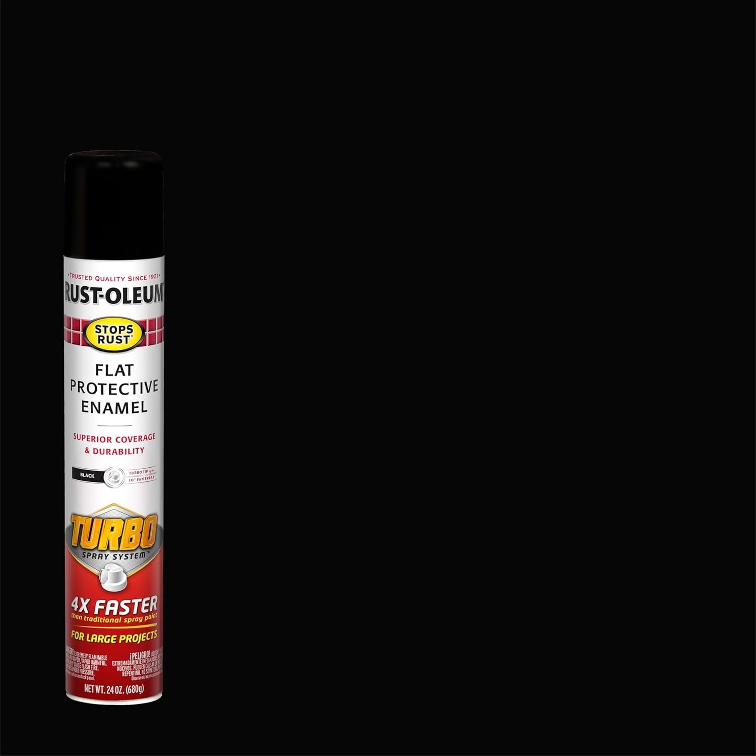 Rust Oleum Stops Rust Turbo Spray Paint Flat Black 24 Ounce For Large Projects
