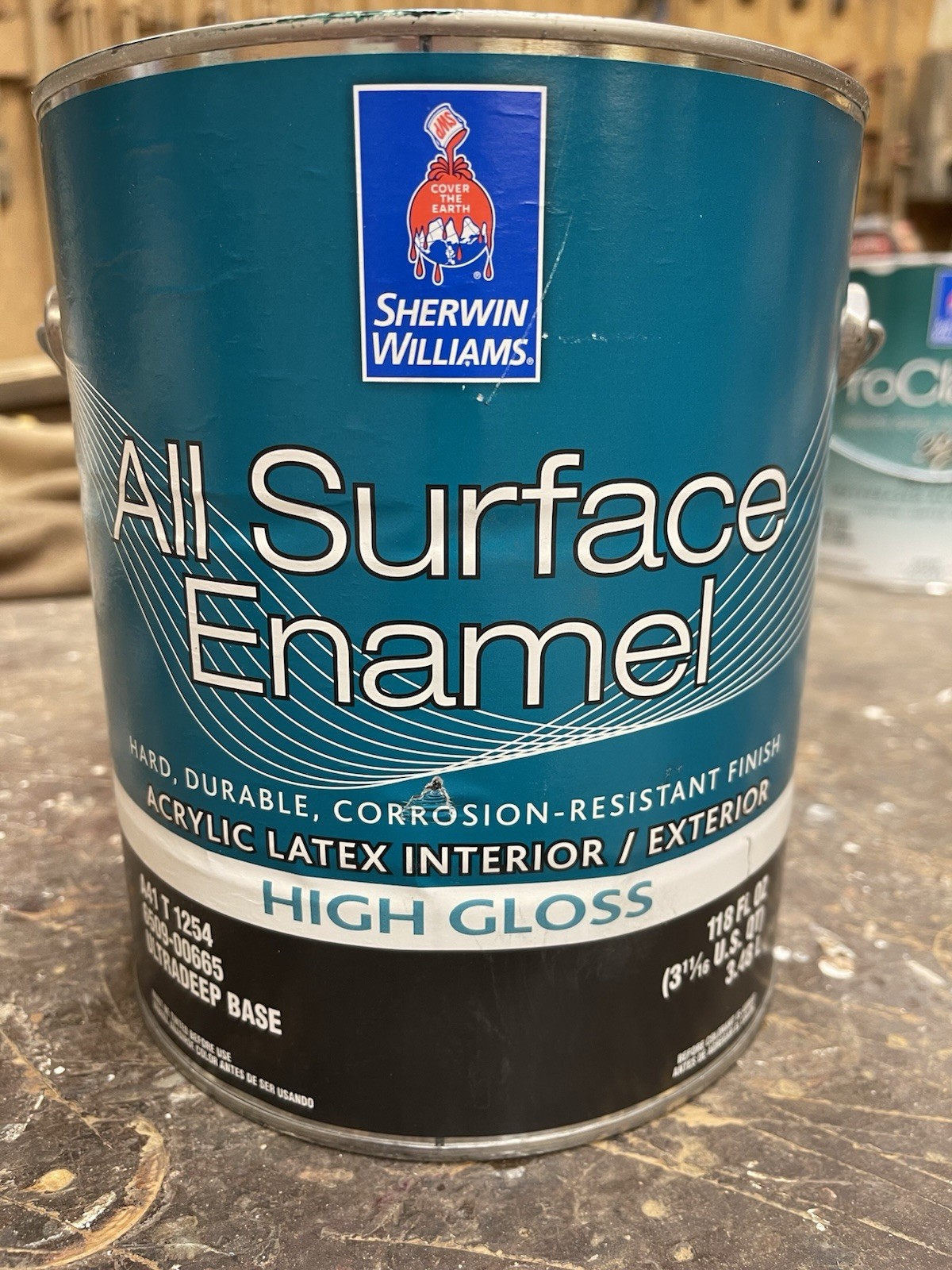 1 Gal Sherwin Williams All Surface Enamel High Gloss Acrylic Paint/ Deep Teal