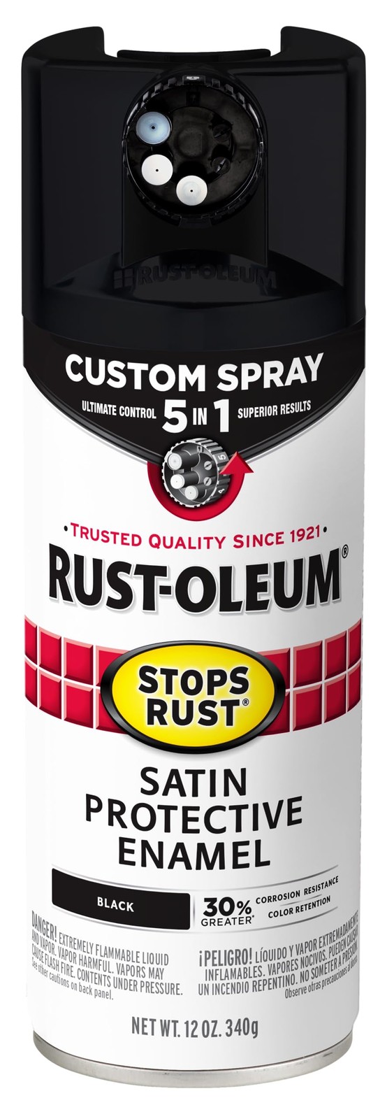 Rust Oleum Stops Rust Satin Black Spray Paint 12 Ounce 5 In 1 Custom Spray No…