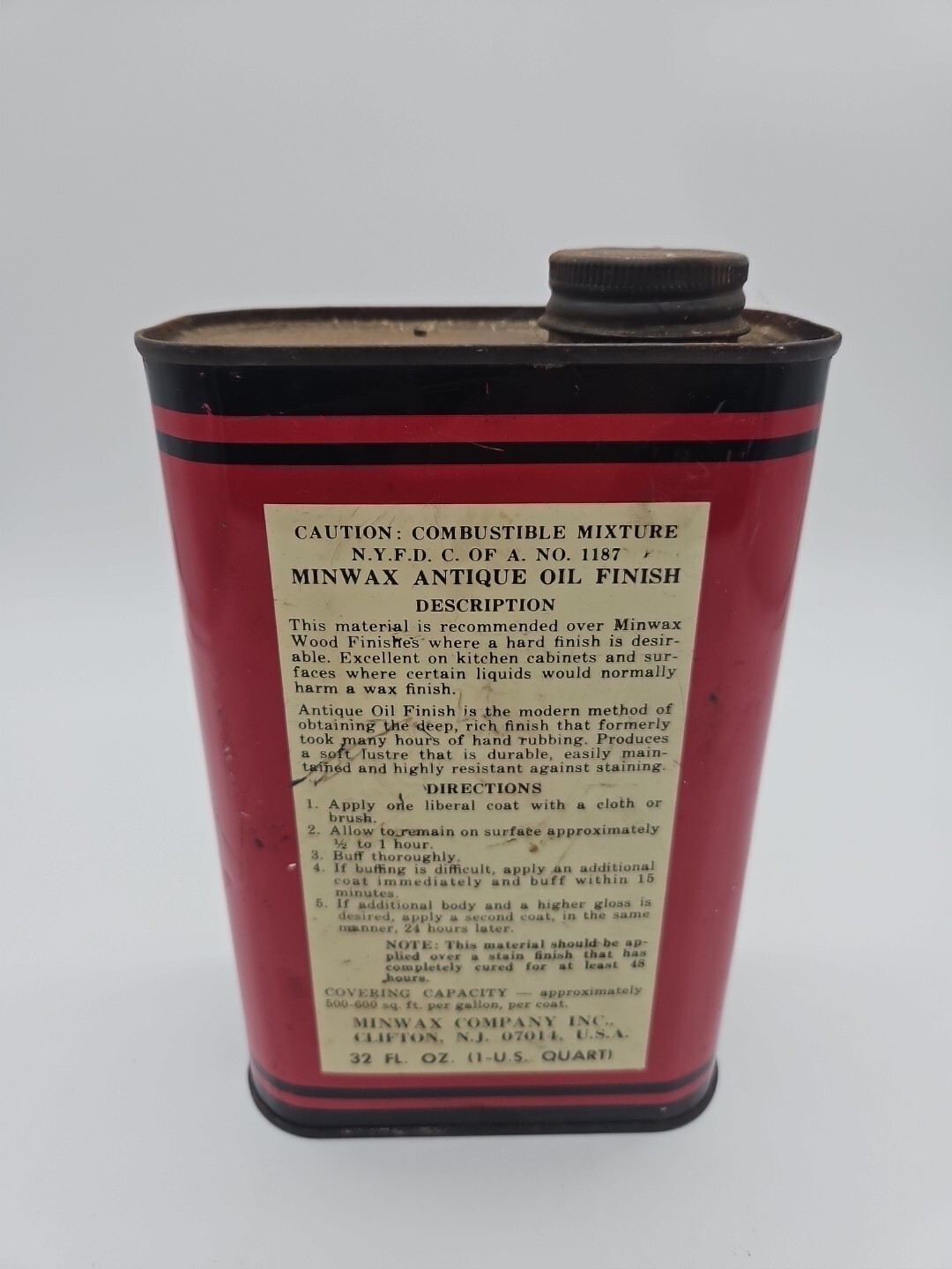 Early Minwax Antique Oil Finish QUART 32 oz Hard Finish FULL, EXC CONDITION