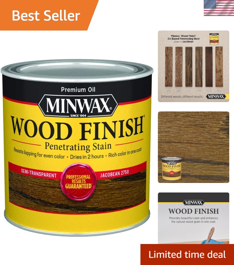 Rich Jacobean Wood Finish – 8 Oz Easy Apply Stain for Furniture & Floors