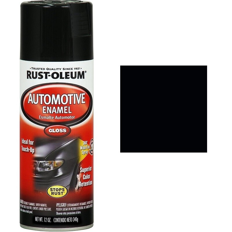Rust-Oleum 252462 Automotive Enamel Spray Paint, Gloss Black, 12 Ounce 1-Pack