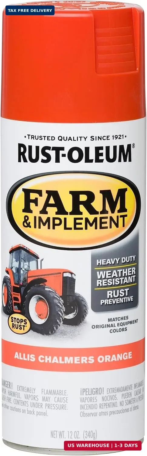 280135 Farm & Implement Spray Paint, 12 oz, Allis Chalmers Orange, (P