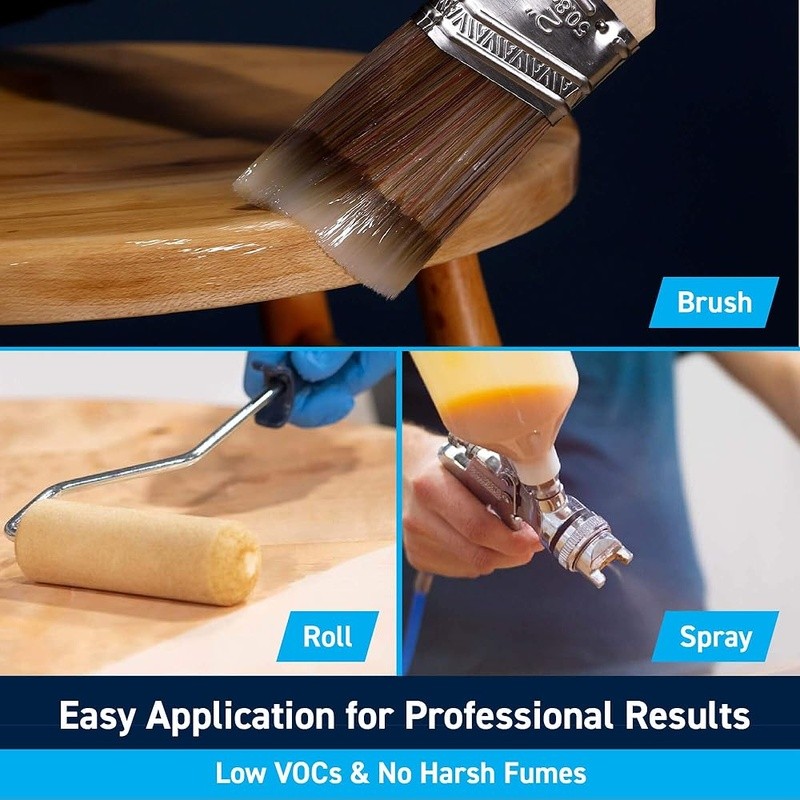 Marine Varnish Water-Based Fast-Drying Easy Application DIY Wood Finish 5 Coats