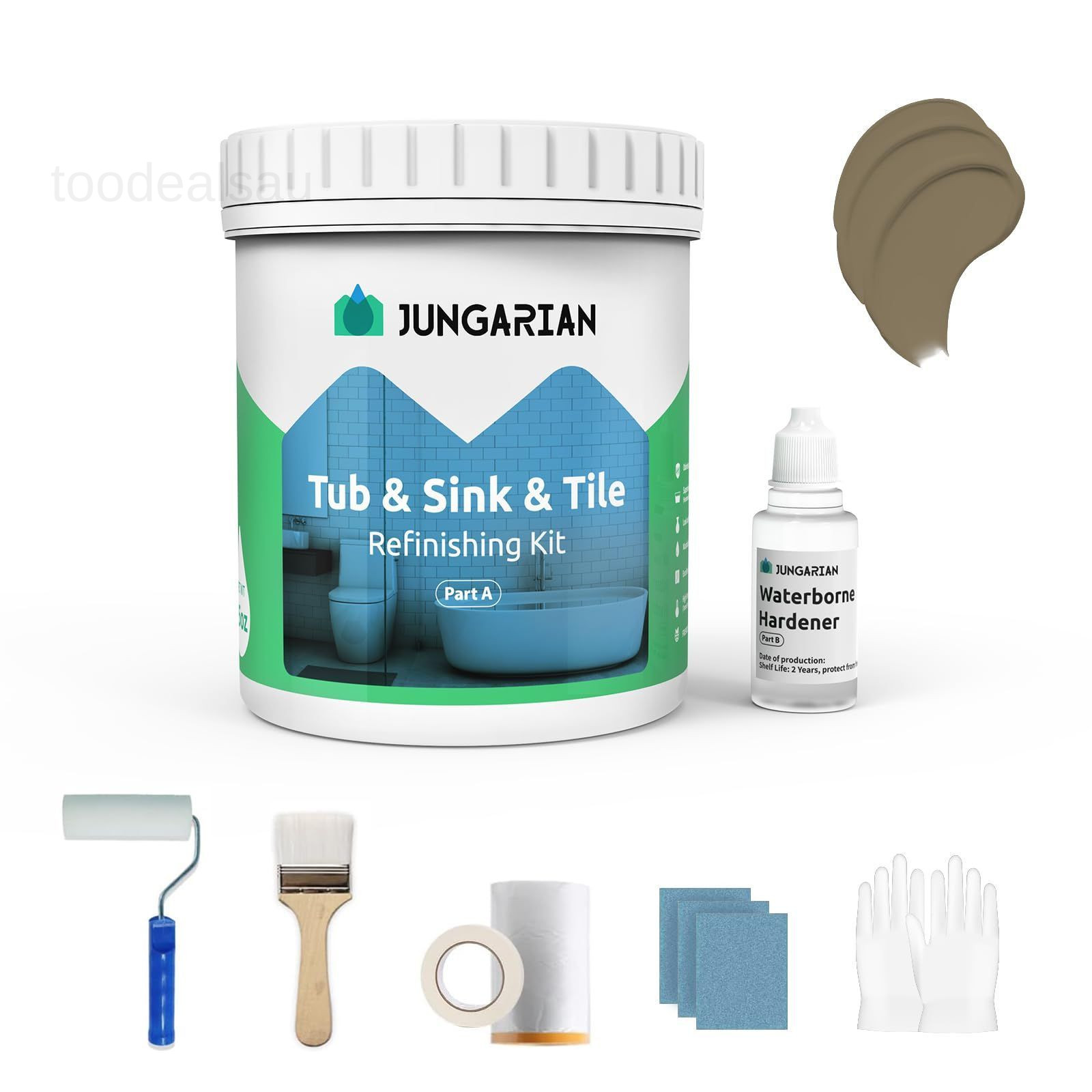 Tub and Tile Refinishing Kit 35oz with 35 Fl Oz (Pack of 1), Brown