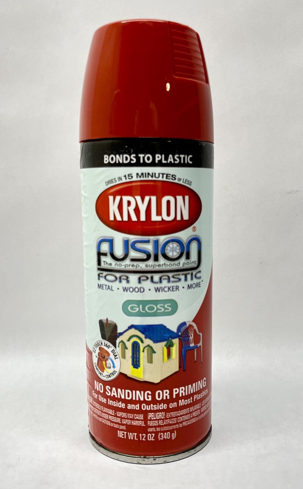 Krylon Fusion for Plastic Gloss Spray Paint 12 oz Red Pepper/Safety Red 2328 New