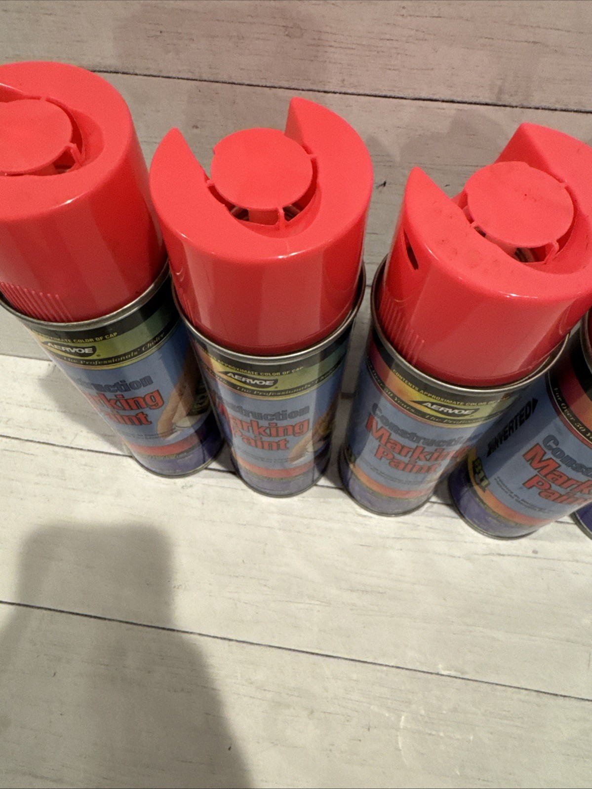 5 New Cans Of Aervoe 249 Construction Marking Paint, Flourescent Pink