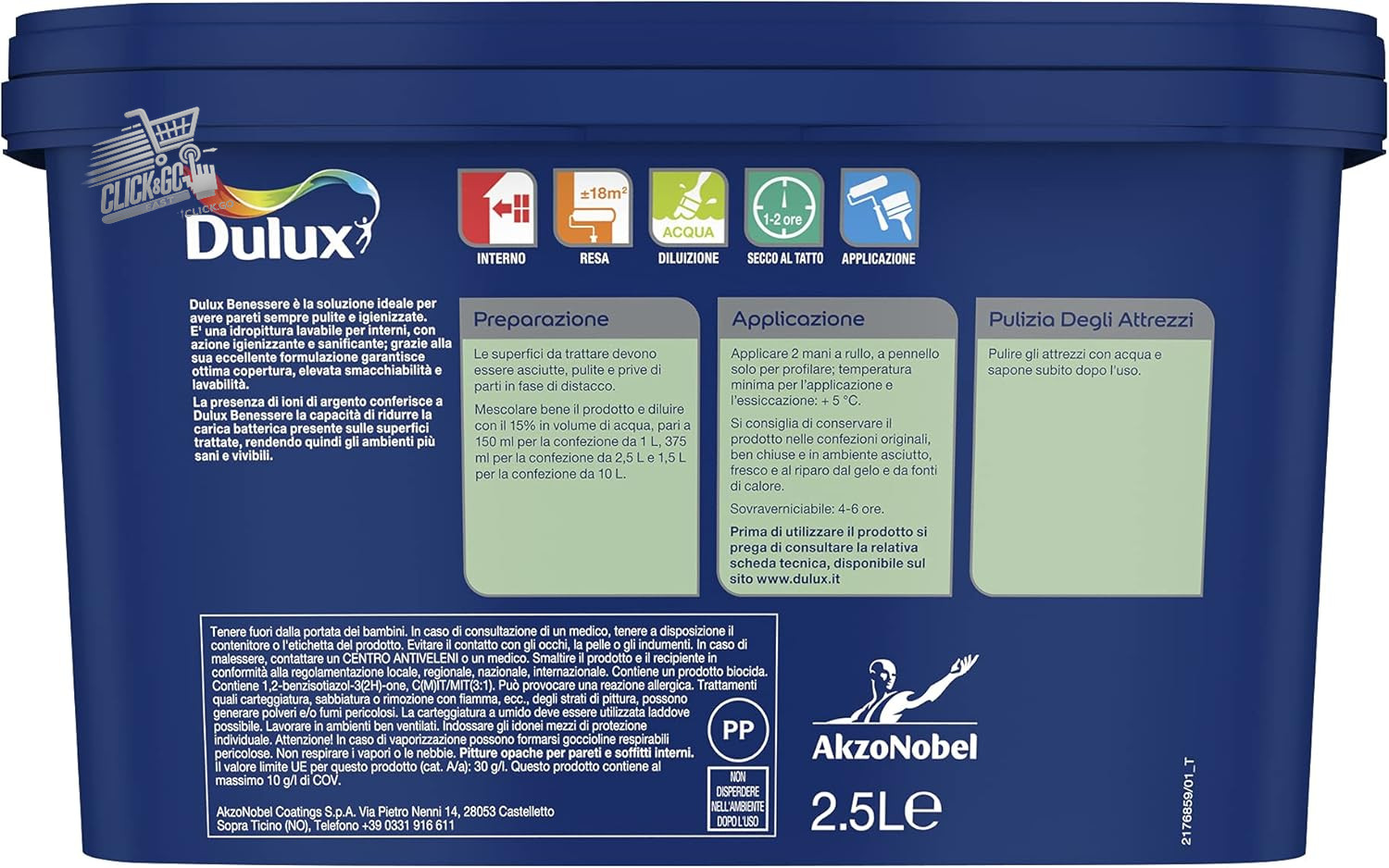 Dulux 2.5L Washable Hydropaint Grey Moldproof Interior Wall Paint
