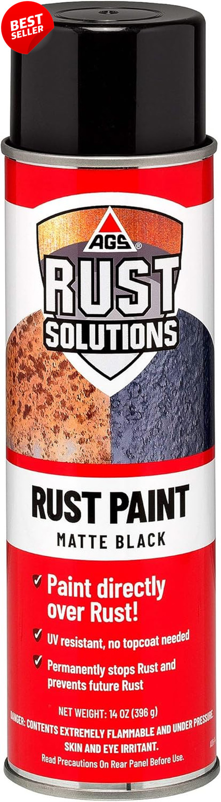 Rust Spray Paint 14oz Matte Black Finish for All Surfaces Weather Resistant – US