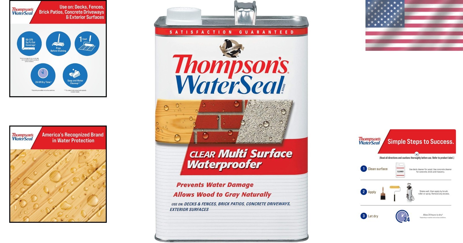 Thompson’s 1 Gallon Clear Multi-Surface Sealer – Easy Application & Waterproof