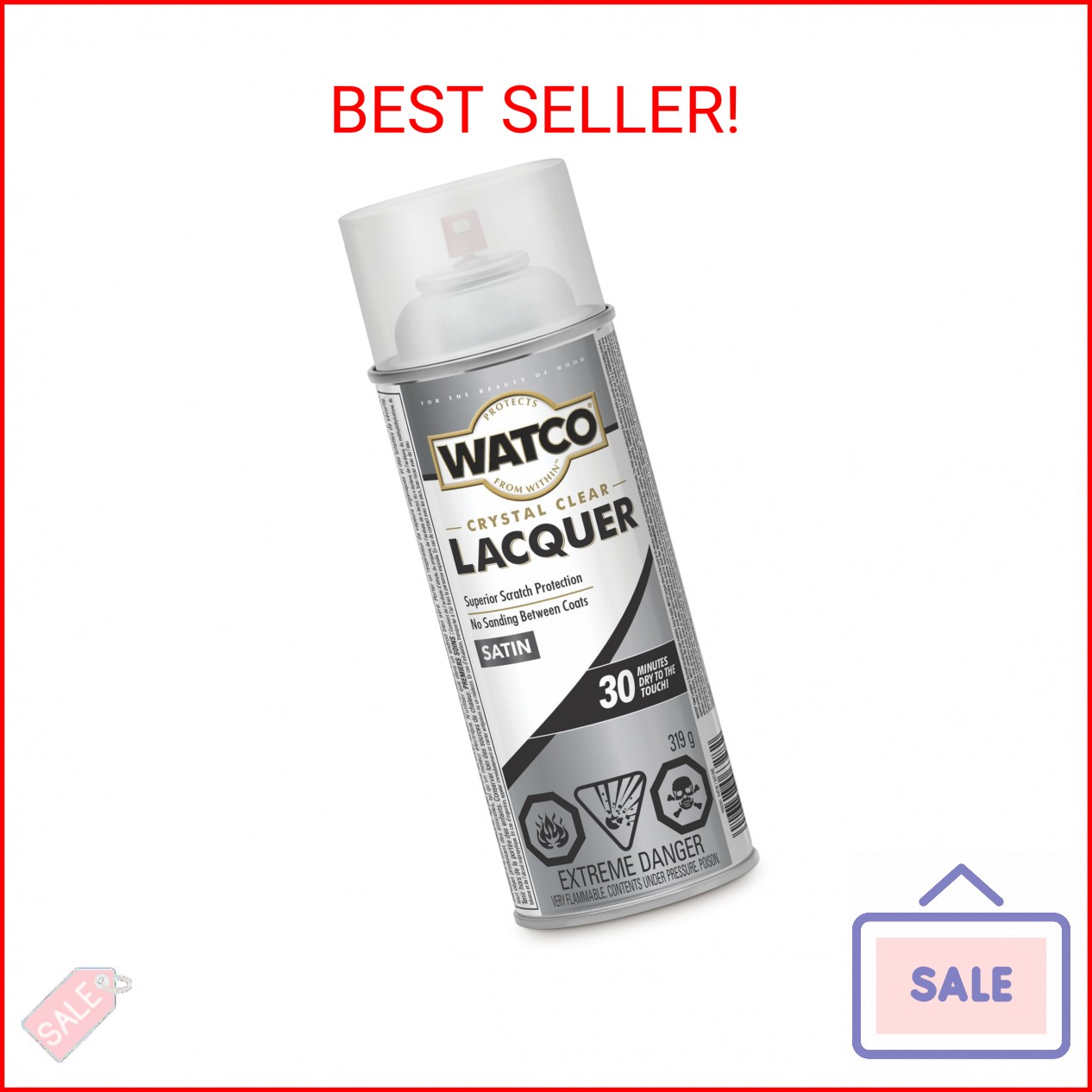 Watco 11.25 Oz. Clear Satin Spray Lacquer – 1 Each
