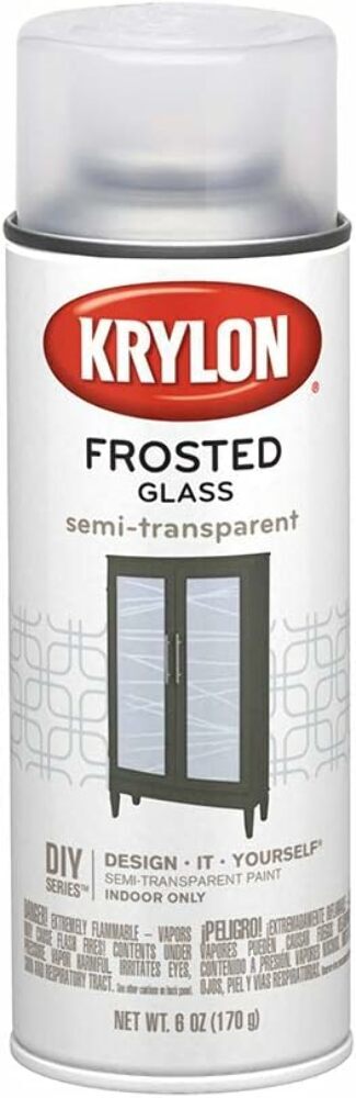 Krylon K09040 Frosted Glass Finish Glass Paints Aerosol, White Finish, 6 Ounce