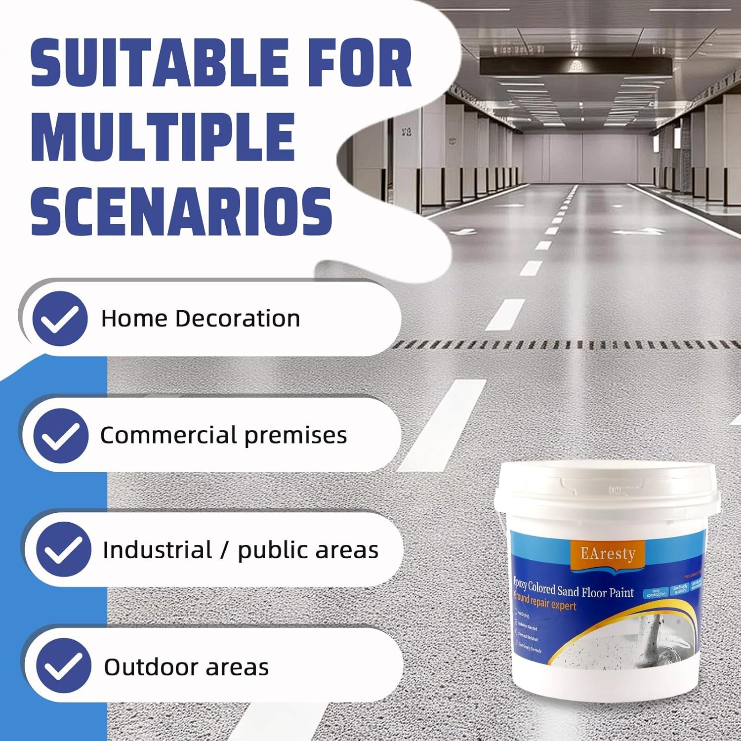 Epoxy Colored Sand Floor Paint, Epoxy Floor Paint For Concrete, High-Gloss Self-