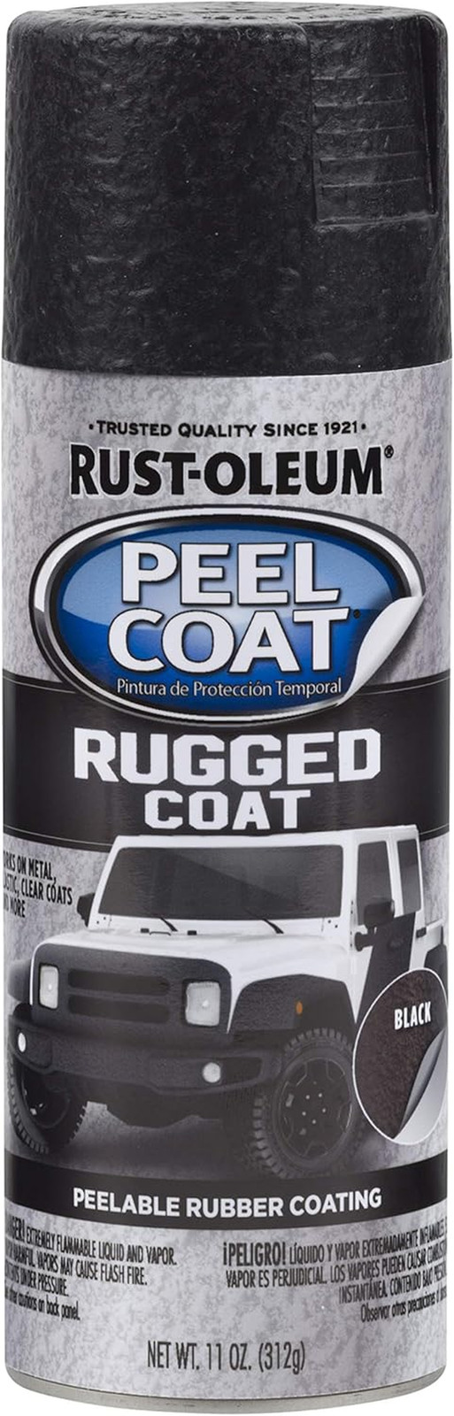 311281 Automotive Peel Rugged Coat Spray, 11 Oz, Black, 11 Ounce, (Pack of 1)