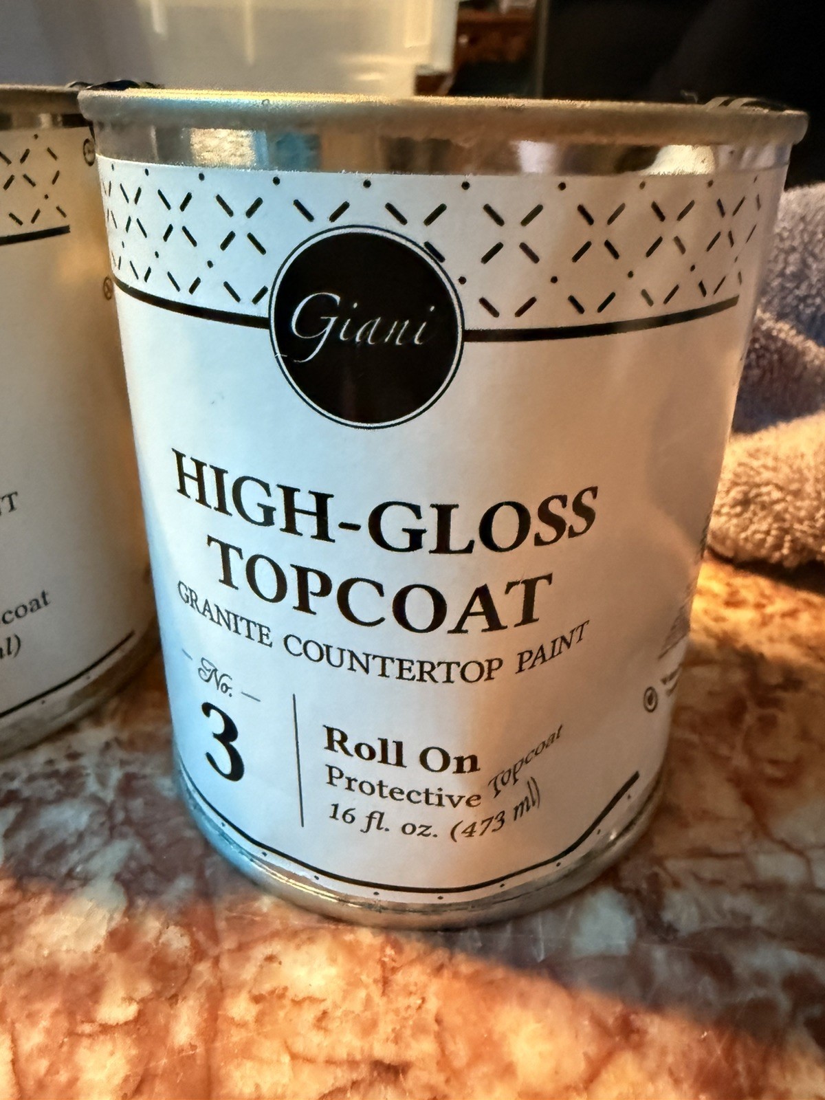 Countertop Paint Clear Acrylic High-Gloss Topcoat- Step 3