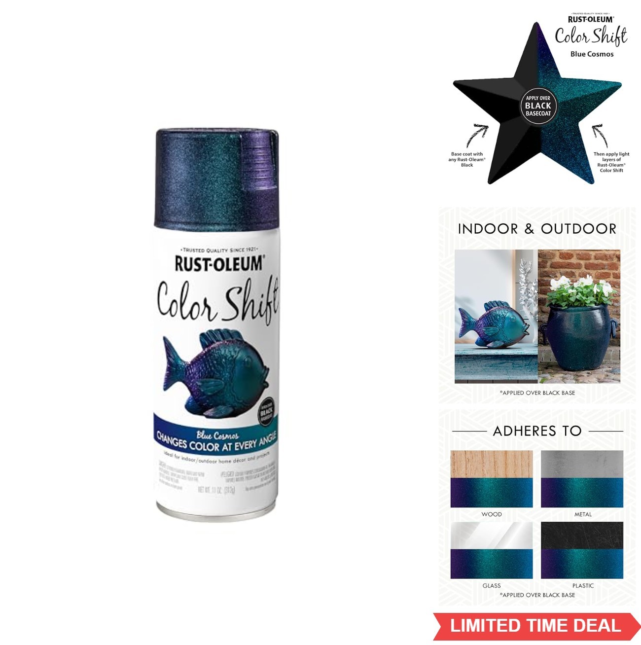 Color Shift Spray Paint 11 oz Blue Cosmos Gloss Metal Wood Plastic Interior
