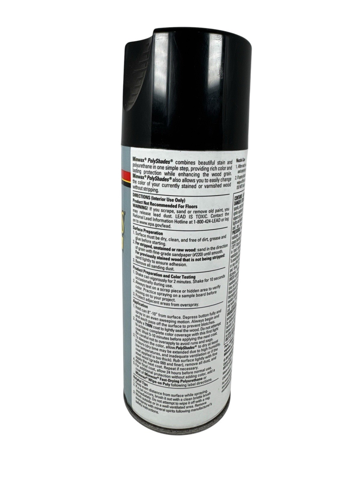 Minwax PolyShades CLASSIC BLACK GLOSS 10.75 oz Stain & Polyurethane Spray NEW