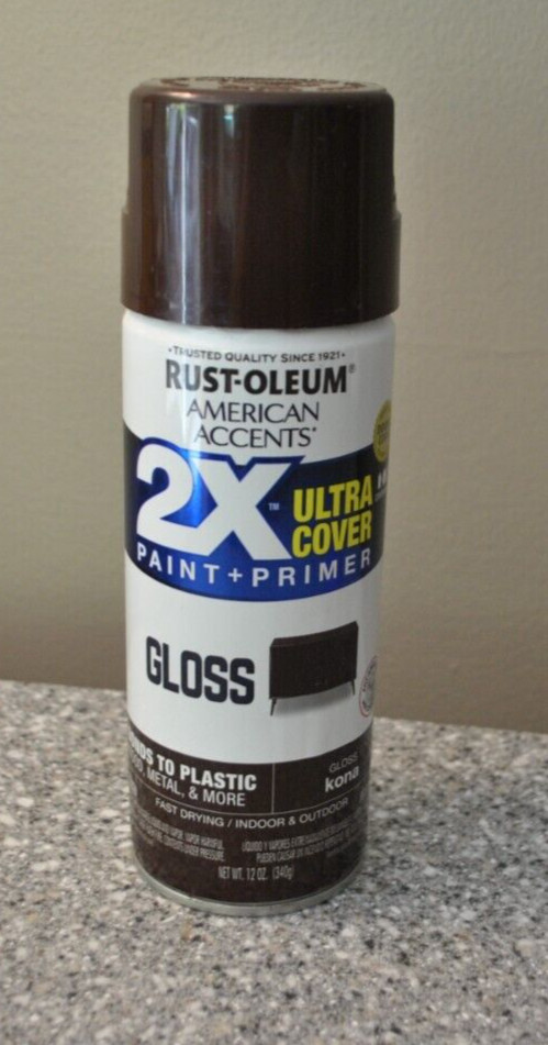 Rust-Oleum 327872 Paint+Primer Ultra Cover Spray Paint 12-Ounce, Gloss Kona