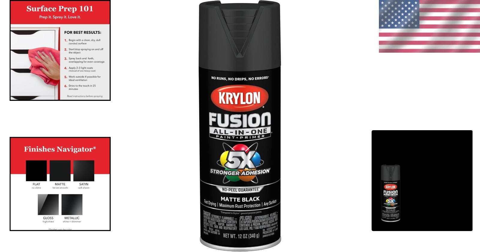 Versatile 12 oz Matte Black Spray Paint – Quick Dry, Waterproof for All Surfaces