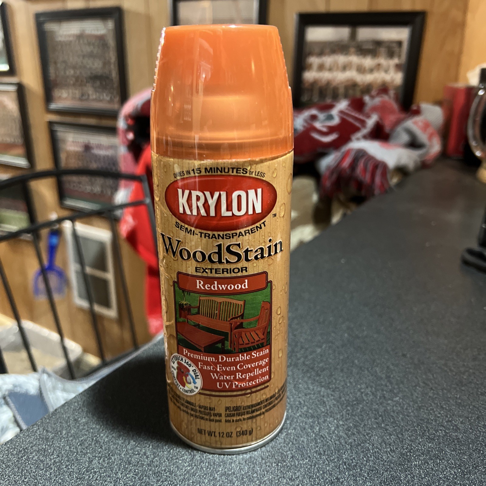 Krylon Exterior Semi-Transparent Wood Stain Redwood Spray Paint 12 Oz New