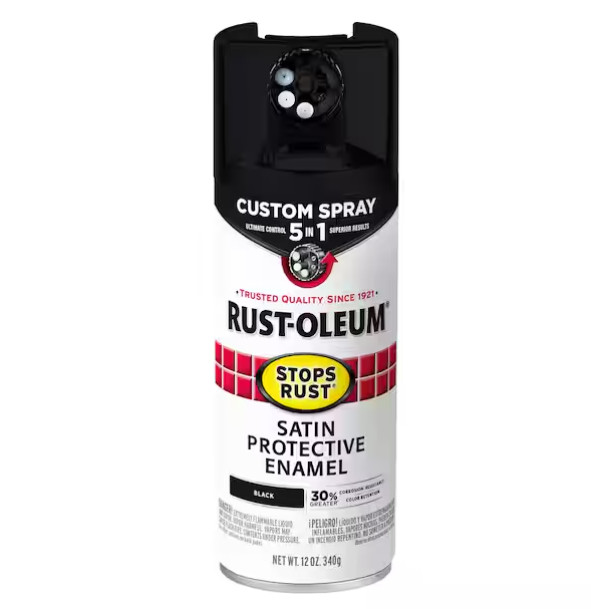12 oz. Custom Spray 5-in-1 Satin Black Spray Paint